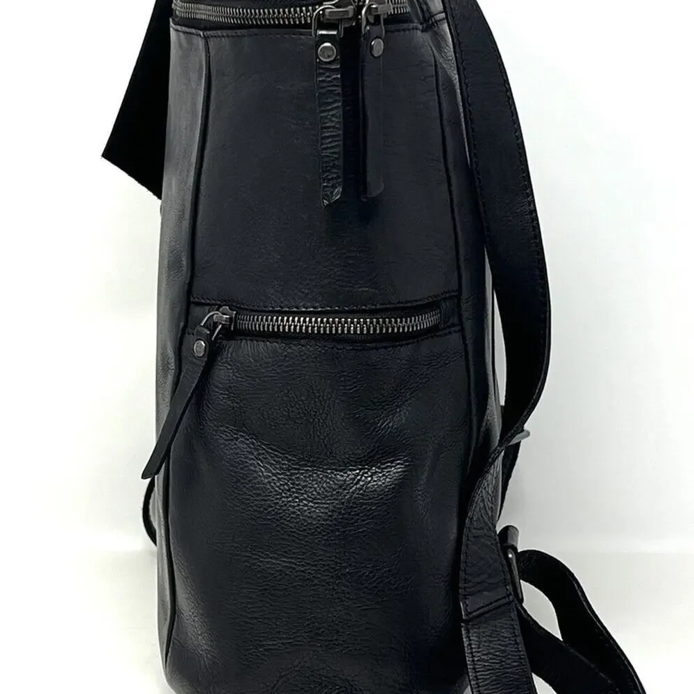 Vlenca Holland Leather Backpack Distressed Black 40770 Anthroplogie NWT